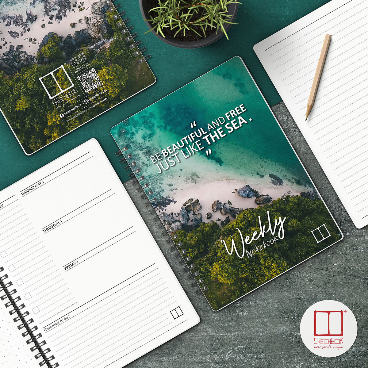 20 x 14 cm weekly planner notebook design