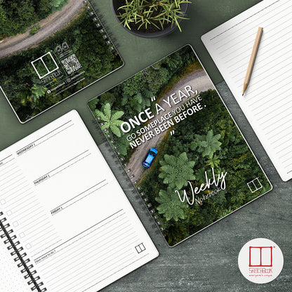 20 x 14 cm weekly planner notebook design