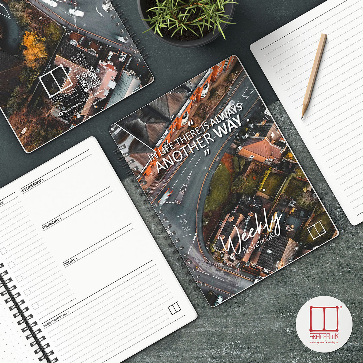 20 x 14 cm weekly planner notebook design
