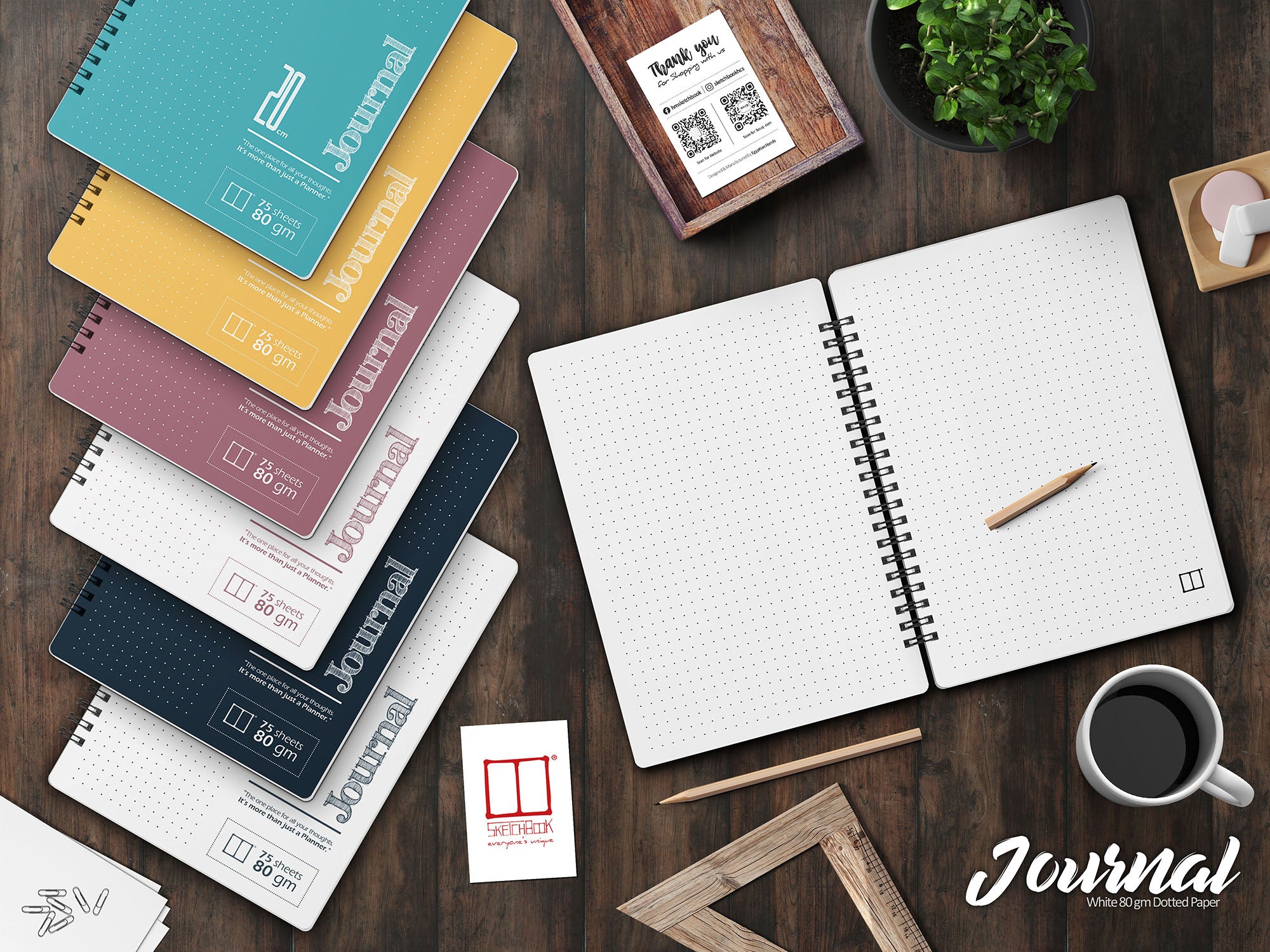 Journal Bundle - 6 Bullet Journal notebooks 7% discount SketchBook Stationery