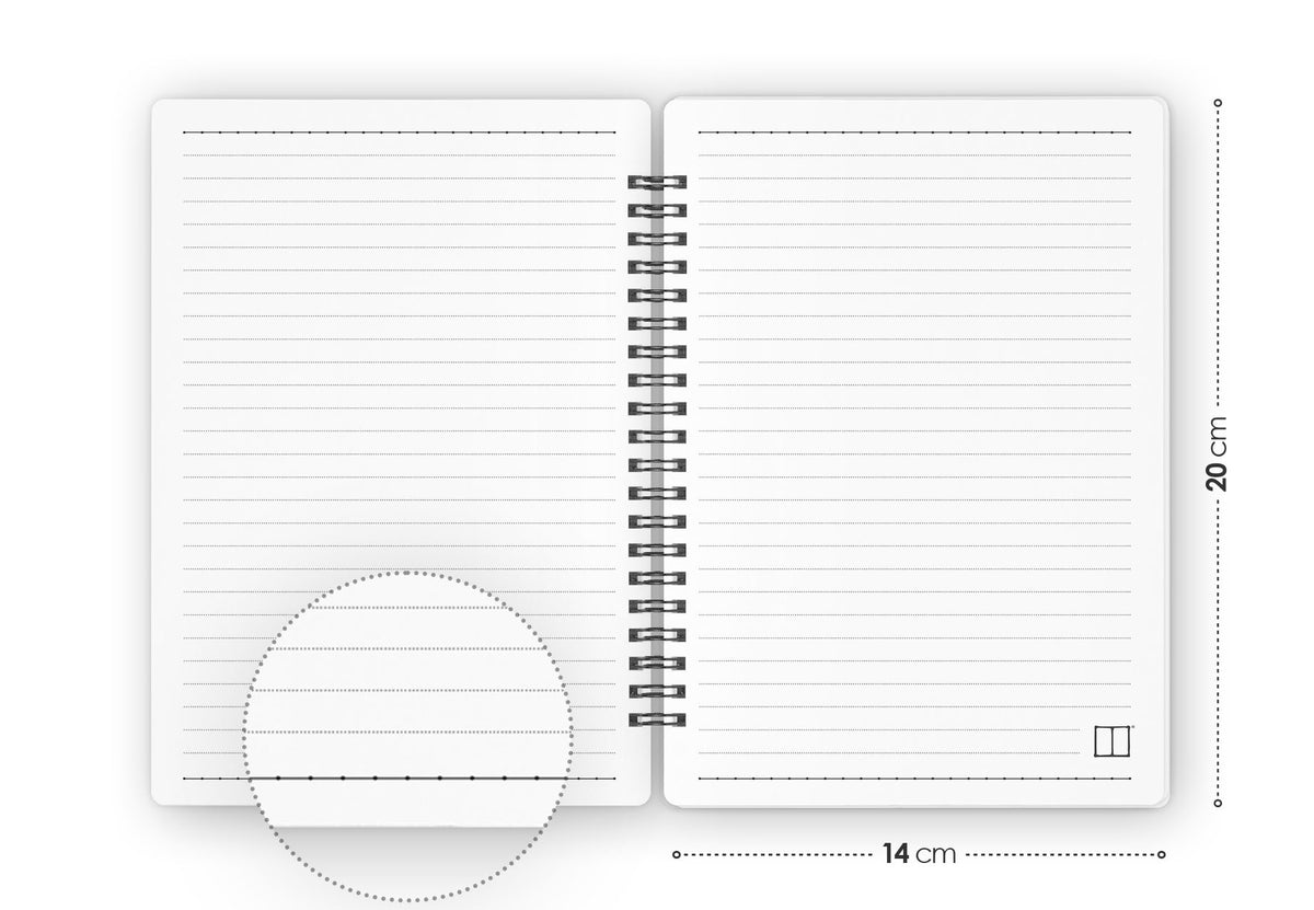 Lined Notebook | 20 X 14 cm | 160 pages | Grey