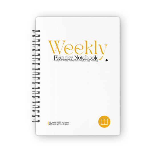 Weekly Planner Notebook  | 20 X 14 cm | 52 Weeks + 50 Lined Pages | Orange