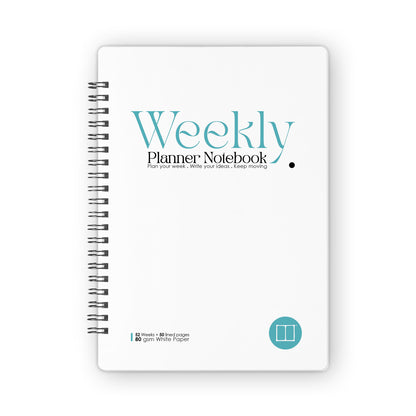 Weekly Planner Notebook  | 20 X 14 cm | 52 Weeks + 50 Lined Pages | Teal