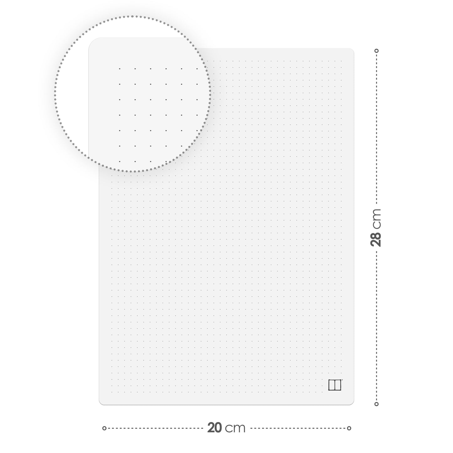 Paper Pack - 28 X 20 cm - 100 Sheets - (80 gm Dotted White Paper)