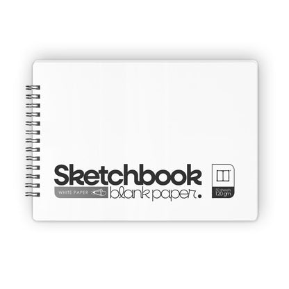 Blank sketchbook with white paper, available in 80 & 120 gsm options. Ideal for drawing, sketching, architecture & design.