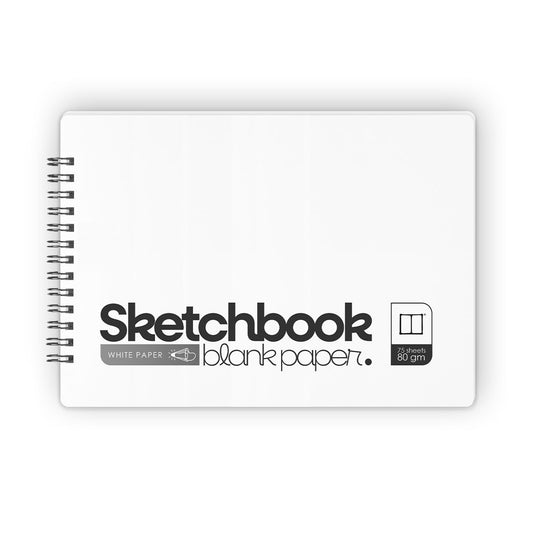 Blank sketchbook with white paper, available in 80 & 120 gsm options. Ideal for drawing, sketching, architecture & design.