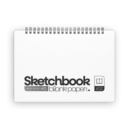 Blank sketchbook with white paper, available in 80 & 120 gsm options. Ideal for drawing, sketching, architecture & design.