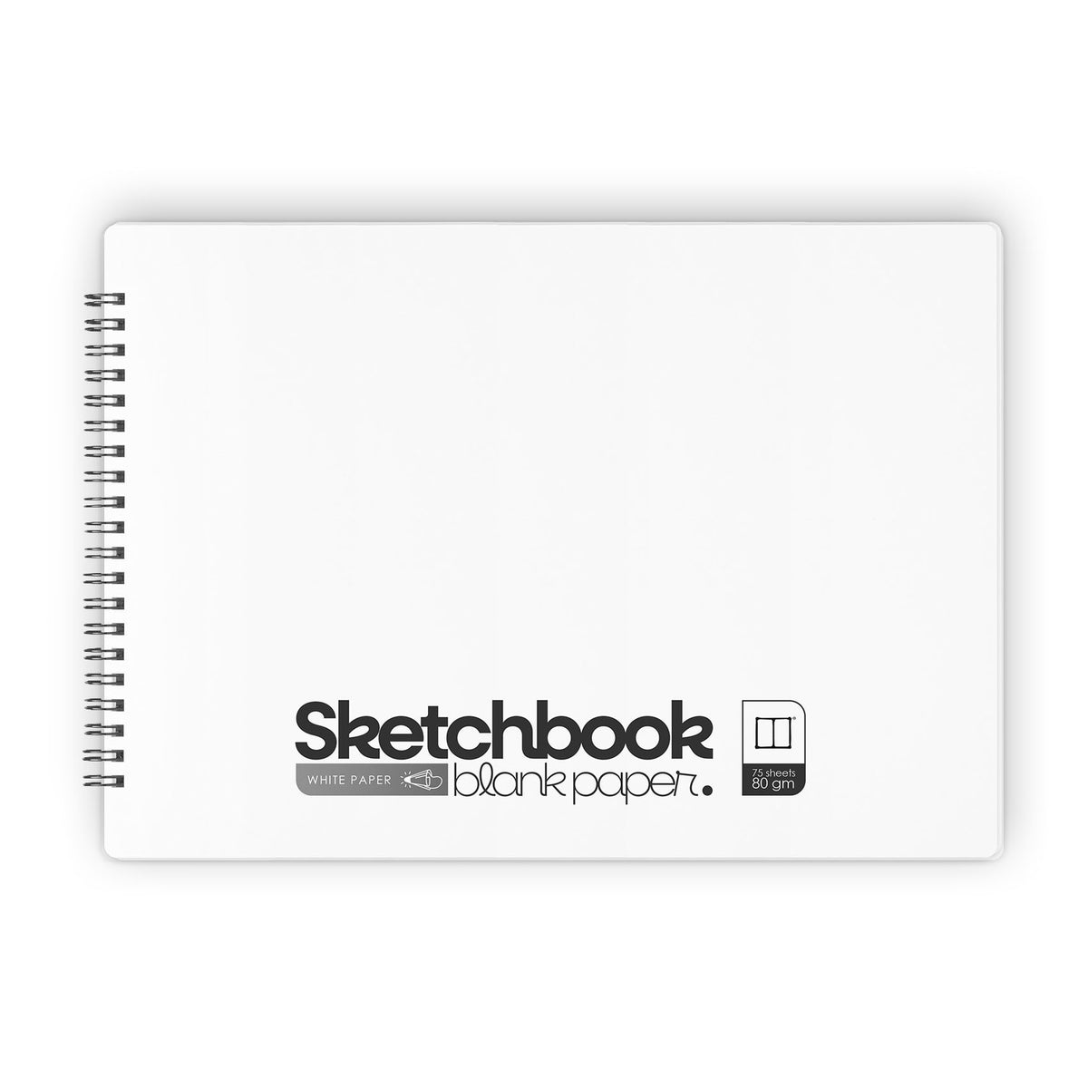 Blank sketchbook with white paper, available in 80 & 120 gsm options. Ideal for drawing, sketching, architecture & design.