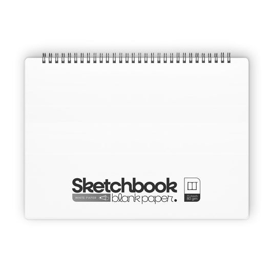 Blank sketchbook with white paper, available in 80 & 120 gsm options. Ideal for drawing, sketching, architecture & design.