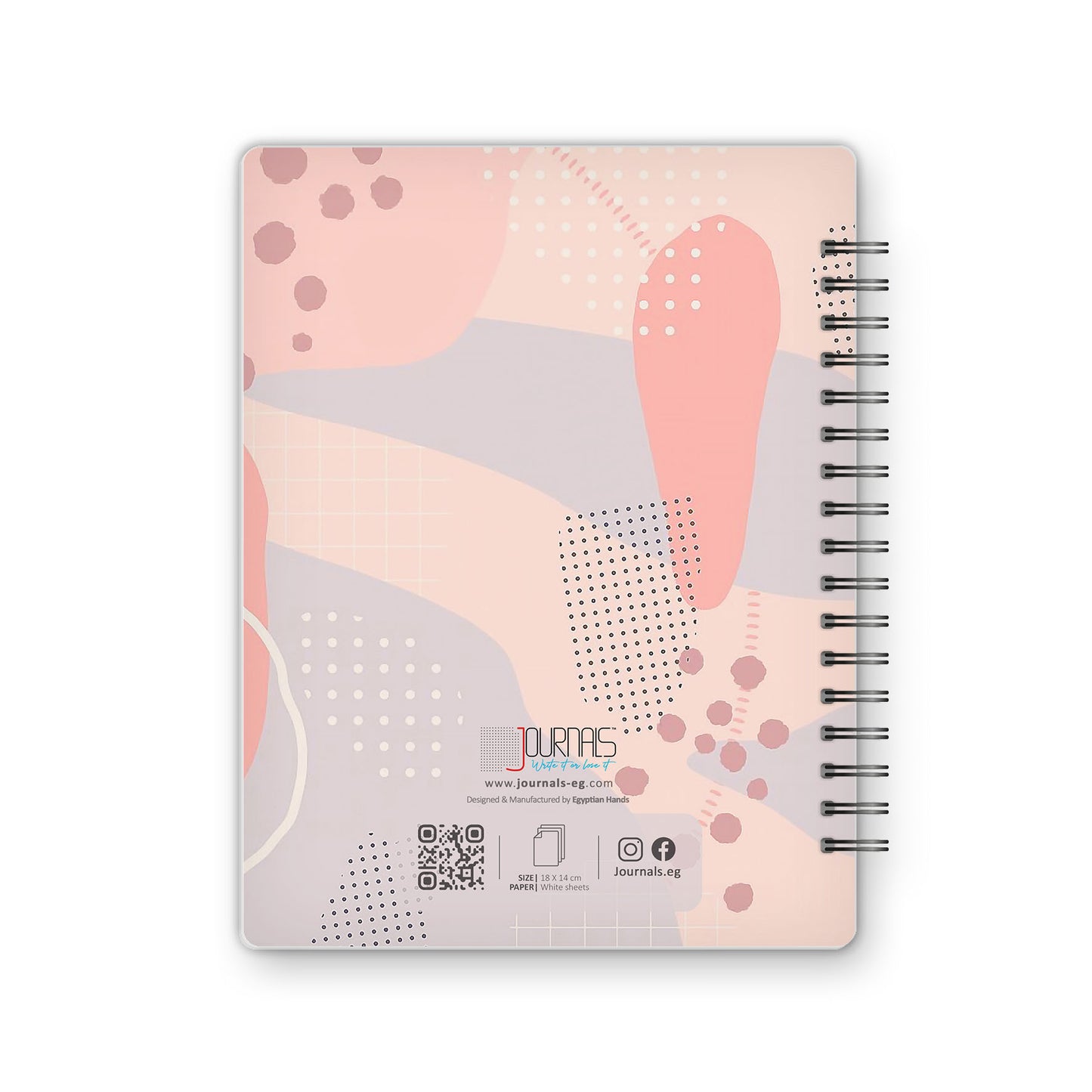 Square Grid - 18X14 cm - 75 Sheets | Pink Leaf 03 - from Journals