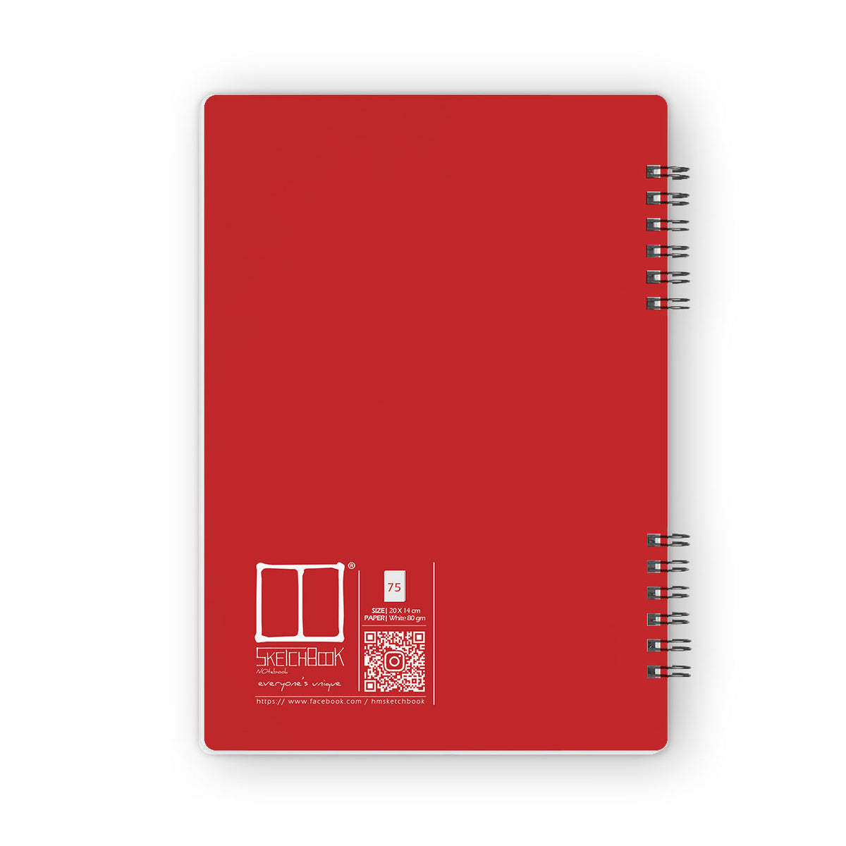 20cm Notebook Notebooks | 20 X 14 cm - Colors - Red - from SketchBook Stationery ...