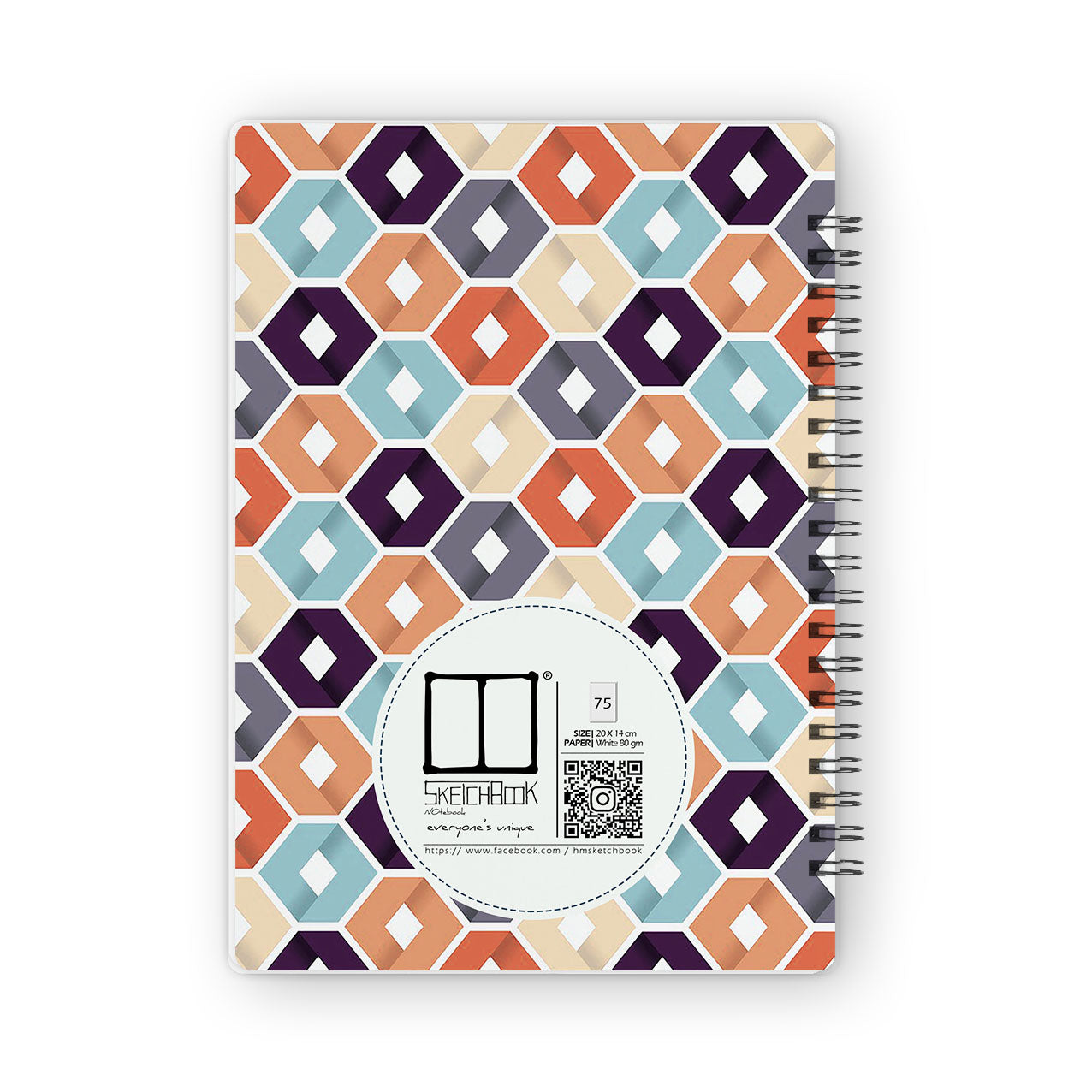 Notebooks | 20 X 14 cm - Hexa-Pattern - from SketchBook Stationery