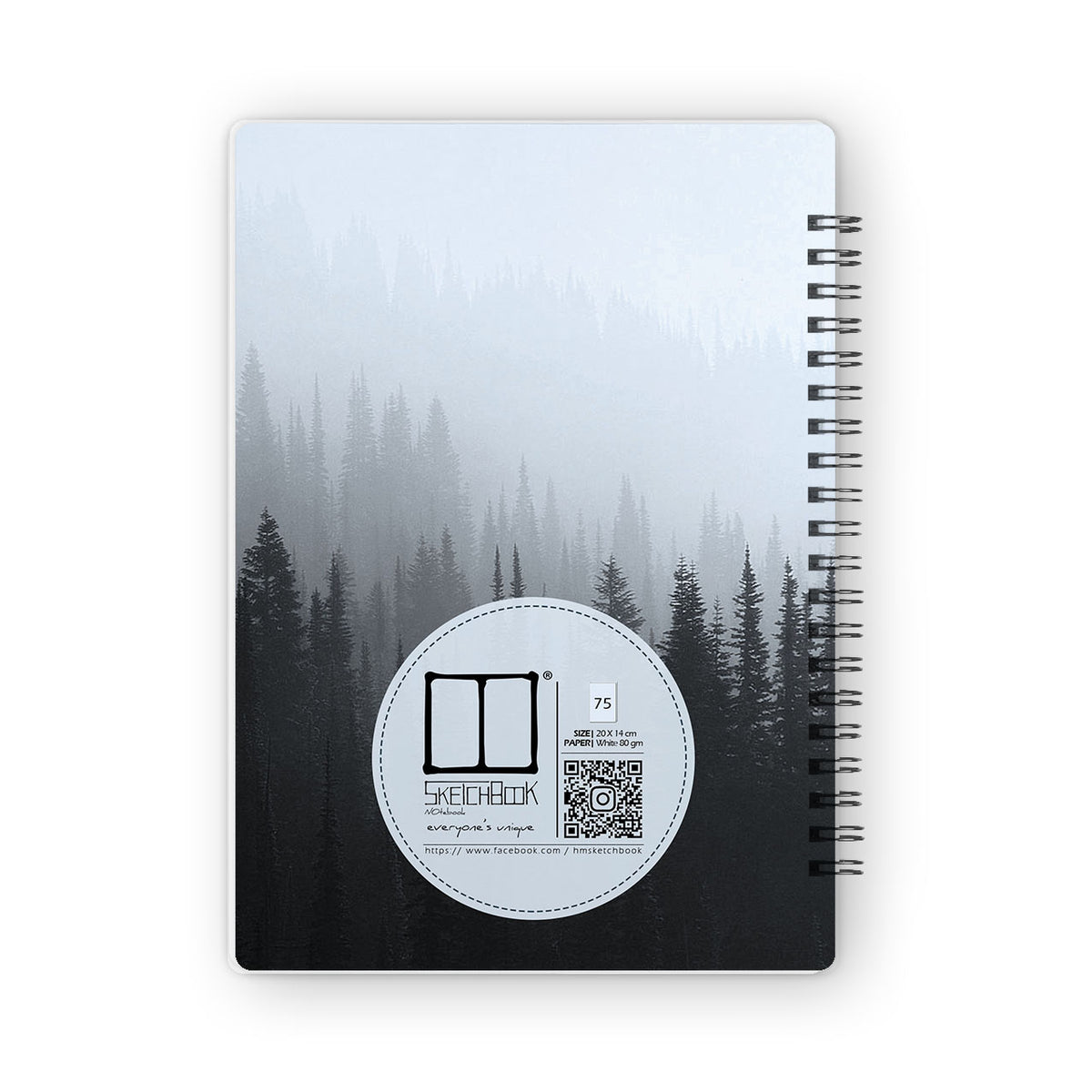 20cm Notebook Notebooks | 20 X 14 cm - White Forest - from SketchBook Stationery ...