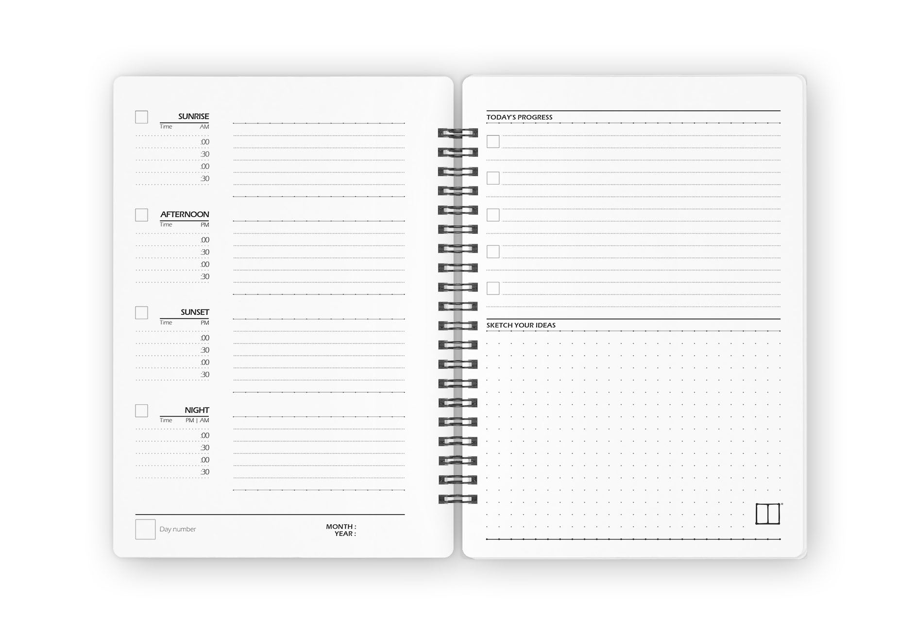 Daily Calendar Planner (60 Days) | 20 X 14 cm - Memories Red (New) - from SketchBook Stationery