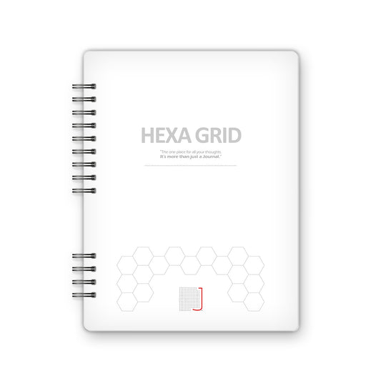 Hexa Grid - 18X14 cm - 75 Sheets | White - from Journals