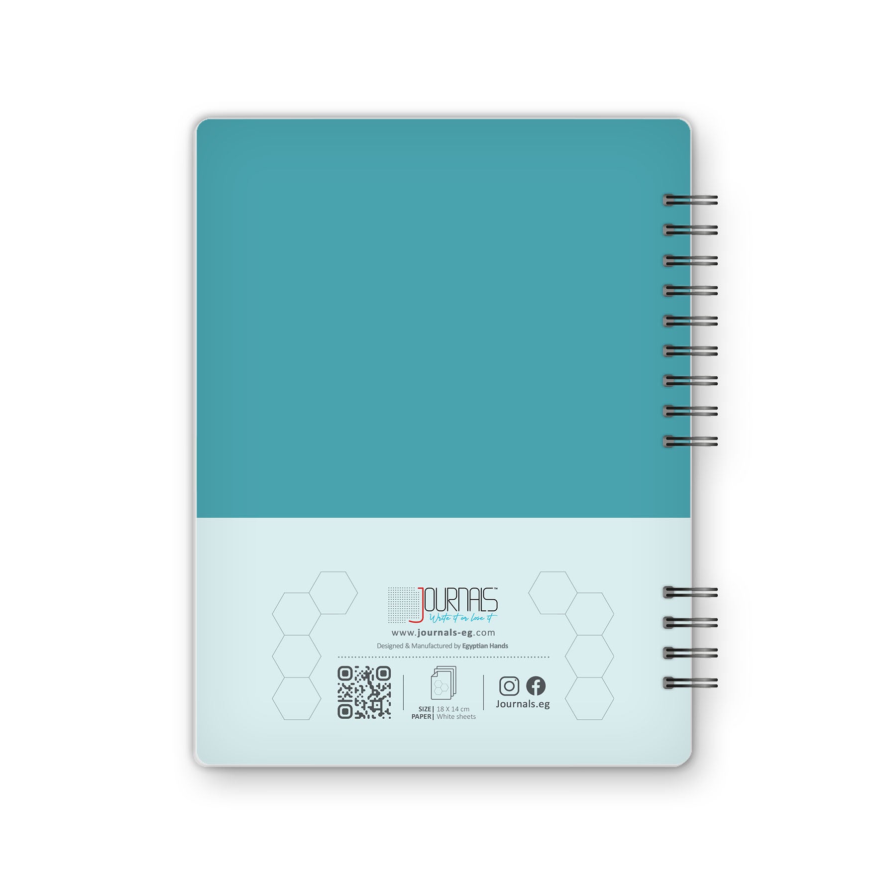 Hexa Grid - 18X14 cm - 75 Sheets | Teal - from Journals