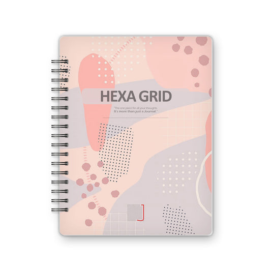 Hexa Grid - 18X14 cm - 75 Sheets | Pink Leaf 03 - from Journals