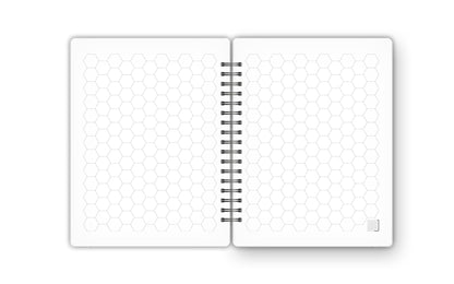 Hexa Grid - 18X14 cm - 75 Sheets | Minimal Leaf 01 - from Journals