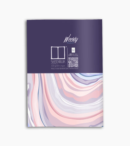 Weekly Planner Booklet | 20 X 14 cm - Marble (Purple) - from SketchBook Stationery