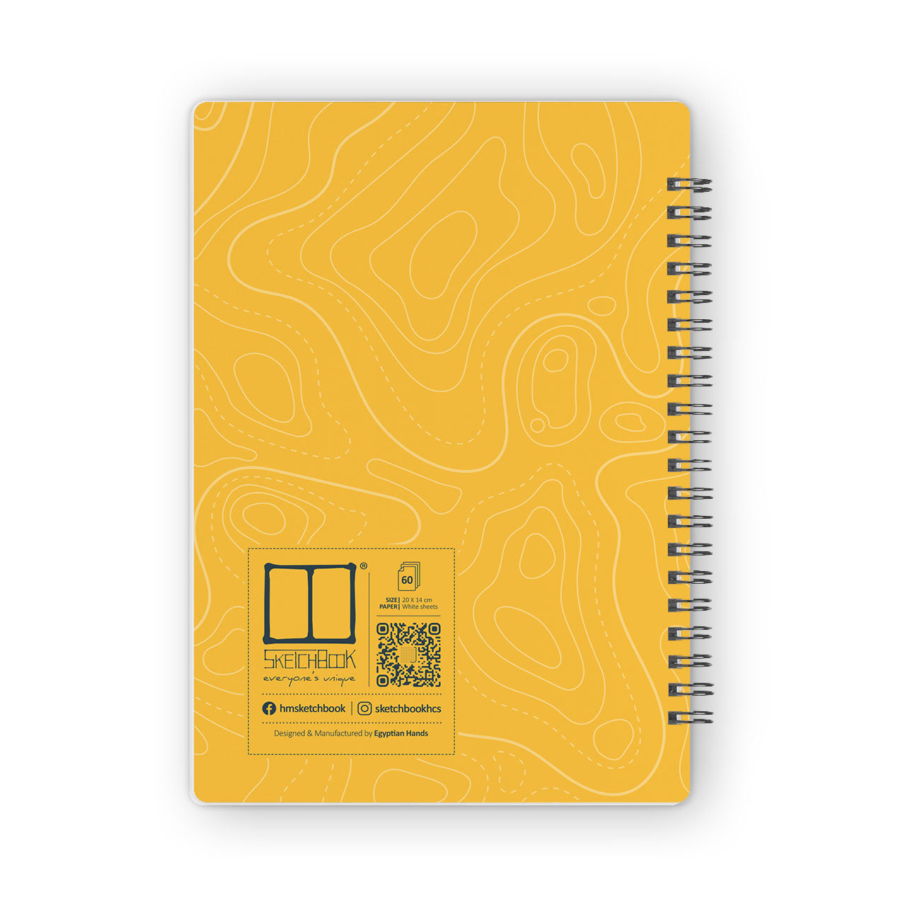 Daily Calendar Planner (60 Days) | 20 X 14 cm - Contour (Yellow) SketchBook Stationery