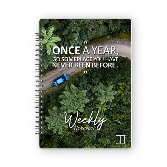 Weekly Planner Notebook  | 20 X 14 cm - (52 Weeks + 50 Lined Pages) - (The Journey Collection) - Road - from SketchBook Stationery