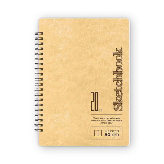 Sketchbook | 20 X 14 cm - (Yellow Plain Cover) - White Paper SketchBook Stationery