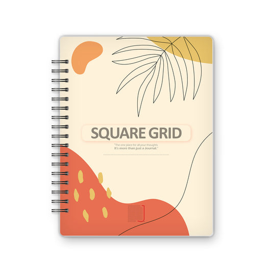 Square Grid - 18X14 cm - 75 Sheets | Minimal Leaf 01 - from Journals