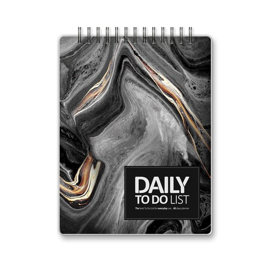 Daily To Do List Marble Black Cover