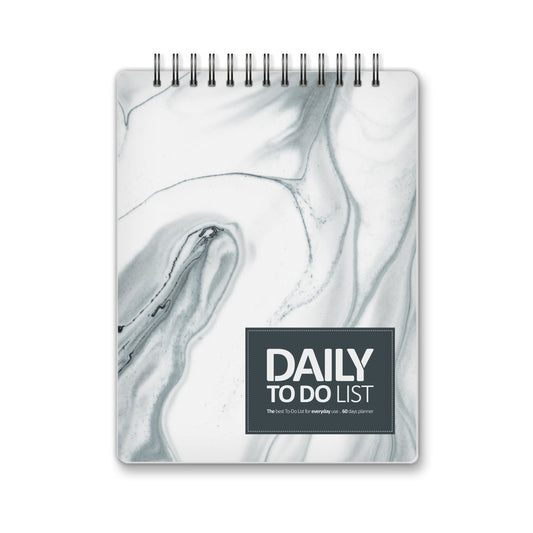 Daily To Do List Marble White Cover