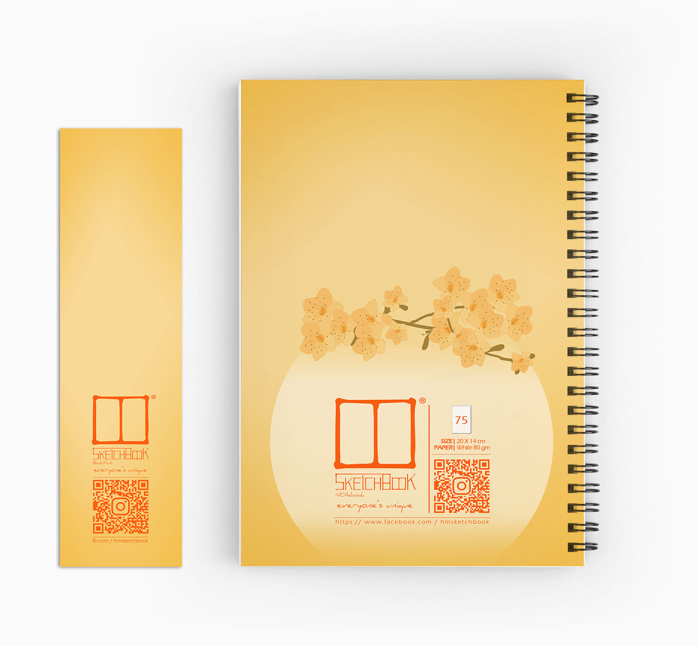 Notebooks | 20 X 14 cm - Yellow Collection - Floral - from SketchBook Stationery