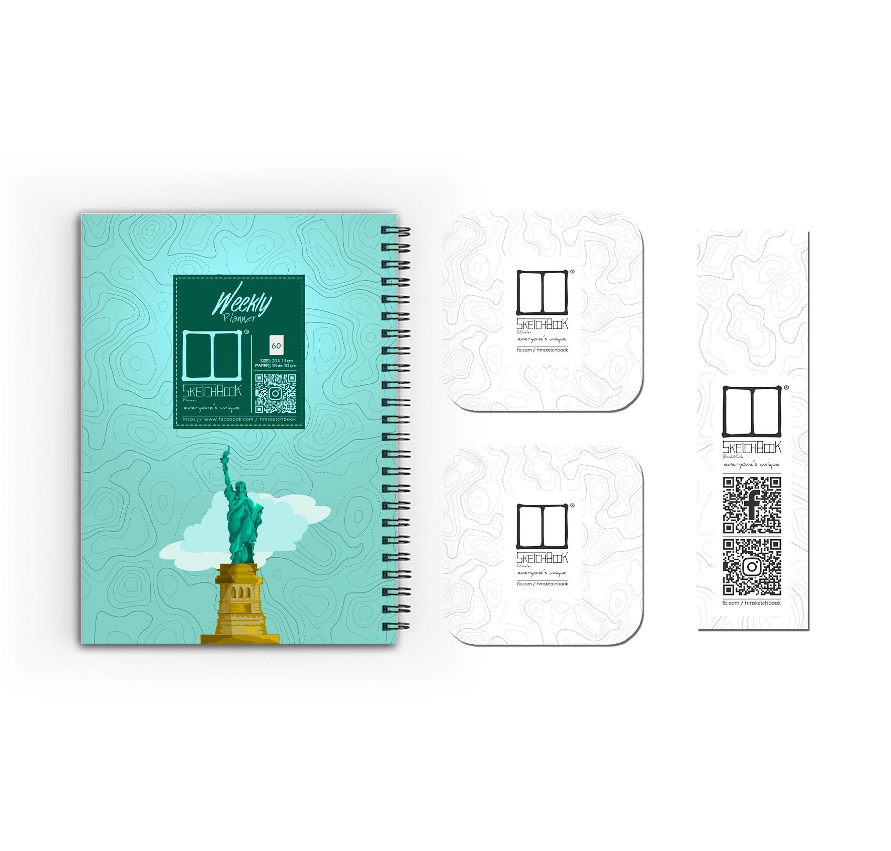Weekly Planner Set | 20 X 14 cm - (Cities Edition) - New York - from SketchBook Stationery